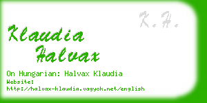 klaudia halvax business card